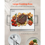 SucceBuy Stainless Steel Griddle Flat Top Rectangular Plate Grill-Top Griddle Pan