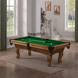 Pool Table Household 233.33cm Billiards Solid Wood Carving Antique Ball Table American Table Tennis Bar