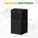 30 Gallon Outdoor Trash Can with Lid, Waterproof Resin Garbage Bin