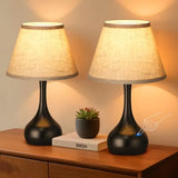 17" Touch Table Lamp for Bedroom Set of 2, 3-Way Dimmable Bedside Lamp for Nightstand