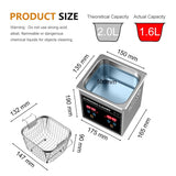 Ultrasonic Cleaner Bath 2L 60W/120W with Stainless Basket Heater Timer Digital Display Diswasher Ultrasound Home Appliances MD DC PRINT