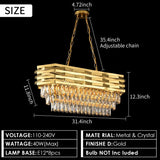 Gold Modern Crystal Chandeliers for Dining Room 8-Light Gold Chandelier Living Room