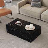 Rectangle Faux Marble Coffee Table MDF Living Room Tea Center TV Table