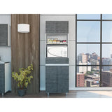 Caribe Microwave Cabinet, Four Legs, One Drawer, Double Door, One Shelf  White