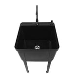 Freestanding Laundry Tub Utility Wash Sink w/ Faucet & Soap Dispenser