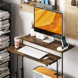 HOMCOM Adjustable Standing Desk with Power Outlets, Stand Up Desk with Tiltable Tabletop
