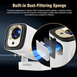 Android 11 WiFi6 BT5.4 Mini Outdoor Movie Projector with Air Mouse