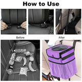 Car Trash Can Foldable Garbage Bin Leakproof 2.3 Gallons Car Trash Bag