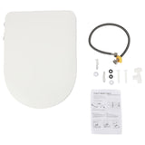 Bidet Toilet Seat for Elongated Toilets, D-Type Shape White PP Material, Durable