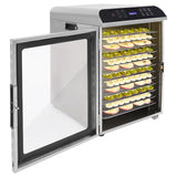 12-Trays Stainless Steel Food Dryer,Silver Rectangular Food Dehydrator Machine