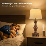 Wood Grain Color Table Lamps, 28'' Resin Desk Lamp for Bedroom