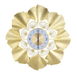 3D Ginkgo Biloba Art Wall Clock WM353B | Gold Dial, Silent Movement