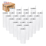 25pcs 20oz Sublimation Blank Skinny Tumbler Straight Skinny Tumbler Stainless Steel