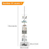 Metal Spine Bookshelf 9-Tier Metal Vertical Bookshelf DIY Spine Book Tower