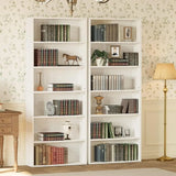 IRONCK Bookshelves and Bookcases Set of 2 Floor Standing 6 Tiers Display Storage Shelves