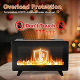 16" Electric Fireplace Heater with 3D Flame, 750W/1500W, Overheat Protection