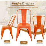 Furmax Metal Dining Chair Indoor-Outdoor Use Stackable Classic Trattoria Chair Chic Dining Bistro Cafe