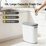 Large Capacity Push Button Bathroom Trash Can With Lid Space Saving Design