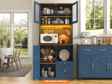 71‘’Kitchen Pantry Storage Cabinet with LED Lights and Power Outlet