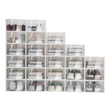 20PCS/24PCS Foldable Flip Shoe Boxes Set Shoe Rack Stackable Storage Container Plastic Clear Shoe Case