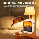 Portable Mini Electric Fireplace Heater with 3D Flames for Bedroom, Office