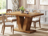 LITTLE TREE 47-Inch Dining Table for 4,Dinner Table with Heavy Duty Pedestal, Farmhouse Eating T