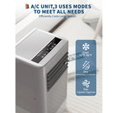 10000BTU Portable Air Conditioner, 3-in-1 for Rooms Up to 450 Sq.Ft,
