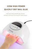 320W UV LED Nail Lamp 72LEDS Gel Polish Drying Lamp with Automatic Sensing 4 Timer Professional Nail