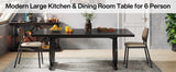 Tribesigns Dining Table for 4-6 People, 63-Inch Large Dinner Table