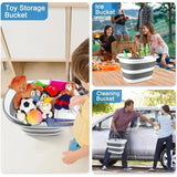 Collapsible Mop Bucket with Handle for Cleaning 16L(4.2 Gallon) Silicone Square Mopping Bucket for Windows