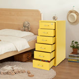 Vertical File Cabinet with Lock 6-Drawer Metal Rolling Storage Cabinet
