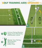 Dual-Turf 5x4ft Golf Mat, with Alignment Aid, Indoor Outdoor Practice, Green