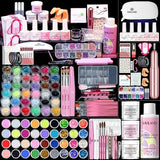 Acrylic Nail Kit – Nails Kit Acrylic Set with Nail Drill Brushes Gel Polish Clear Nails Tips Nail Art Tools Nail Stuff