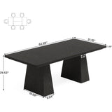 LITTLE TREE Black Dining Table for 4-6, Modern Kitchen Table with Tapered Wood