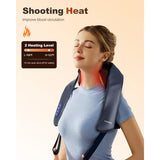 Cordless Neck and Shoulder Massager with Soothing Heat for Deep Relief: Upgraded 4D Shiatsu Deep Kneading Massage Therapy for B