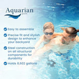 18-Foot x 52-Inch round above ground swimming pool with steel frame
