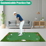 Golf Putting Training Mat 3 Flag Practice Putting Green Mat Movable