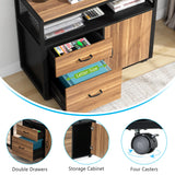Tribesigns Modern File Cabinet with Drawers for Letter-sized File and Door