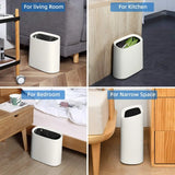 Gal Trash Can Bathroom, Small Office Garbage Can Kitchen, Slim Rectangular Waste Bin