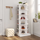 360 degree rotating six tier shoe storage rack for entryway space saving