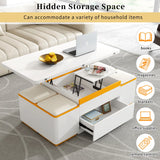 U-Can Lift-Top Coffee Table with 4 Storage Table for Living Room