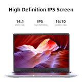 14.1" Ultra Slim Windows 11 Pro Laptop Computer intel Atom A3950 12GB RAM 1TB 2TB SSD Notebook PC 1080P HD Office