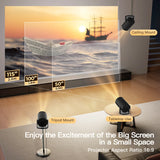 Mini Projector X1BR with WiFi6 & BT5.4, Portable Beamer 4K Support
