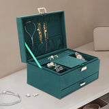 17x24x11cm 3 Tiers Large Capacity Jewelry Box with Safety Lock for Rings