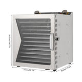 110V 800W Food Dehydrator Machine,12-Tier Visible Food Dryer,Stainless Steel