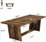 6 FT Rectangular Conference Table for Office, Heavy-Duty Meeting Desk Seats 6-8 People