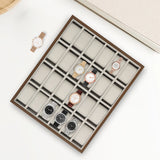 24-Slot Luxury Wooden Watch Box Organizer w/ Removable Flannel Pillows