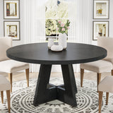 Tribesigns Round Dining Table for 4, 47 Inch Farmhouse Kitchen Table Small Dinner Table Kitchen Dinning Table for Dining Room