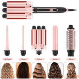 5 in 1 Curling Iron Set with 3 Barrel Curling Iron and 4 Interchangeable Ceramic Fast Heat Wand