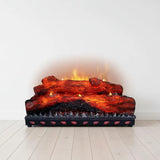 Realistic Electric Fireplace Logs with LED Flame Light, USB Powered, Remote